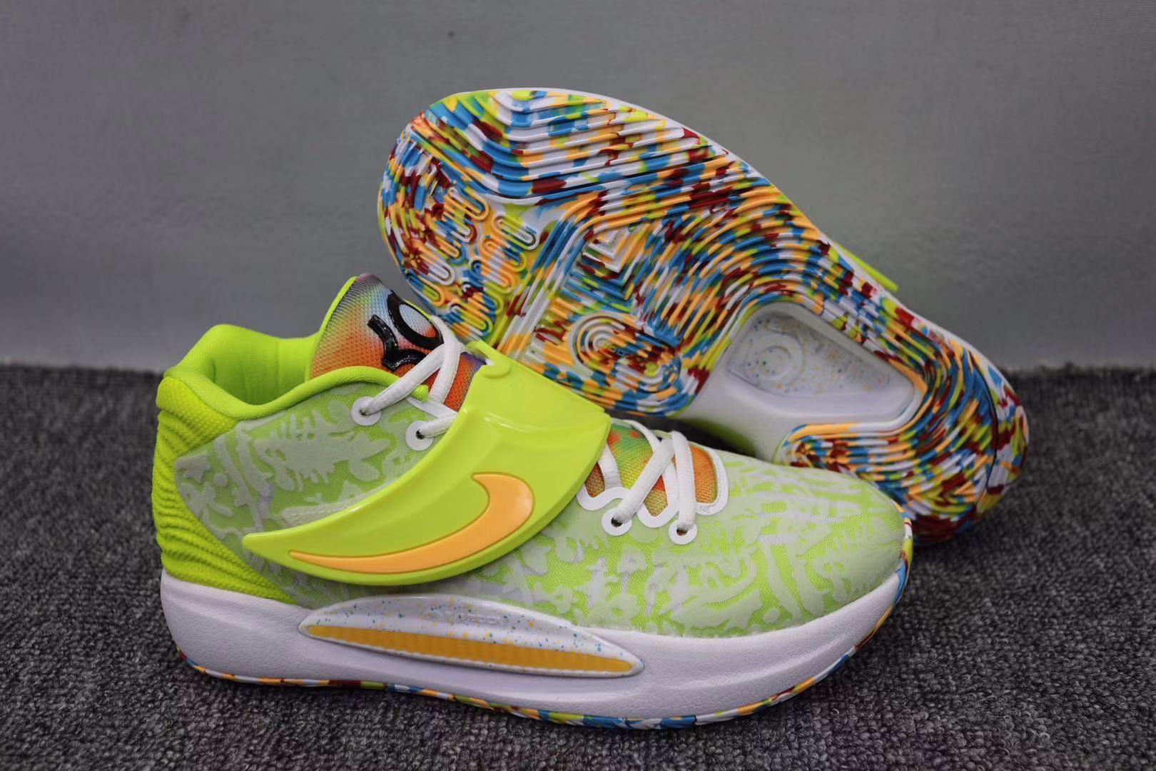 Nike KD 14 Fluorscent Green Yellow White Shoes